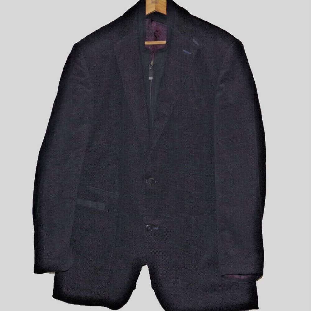 Carl Gross Black Velvet Zip Jacket Blazer Sport Men's Coat Size:44R